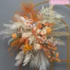 Novo estilo casamento grande estilo arranjo de chão flor simulação flor de seda produto acabado decoração arranjo de flor de eucalipto guia de caminho de palco T arte floral de casamento