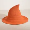Sombrero de Bruja Hilo de Algodón Transfronterizo Europeo y Americano Sombrero de Bruja para Fiesta para Mujeres, Hombres y Niños Sombrero de Halloween Tejido Sombrero de Mago Puntiagudo
