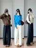Pantalones Casuales de Acetato y Lana Súper Adelgazantes y Cómodos, Corte Tridimensional, Suaves y Adelgazantes, Caída Amplia para Otoño e Invierno G102002