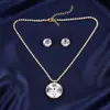 Pendientes y Collar Exagerados de Esmeralda para Fiesta de Noche, Set de Joyería de Pedrería Europeo y Americano, Collar