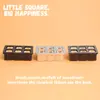 Juguete de comida en miniatura estilo japonés simulación pan tostado pastel molde cuadrado de 6 piezas bandeja para hornear piezas de accesorios pequeños de resina DIY