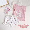 Novo Conjunto de Pijama Leve para Meninas Verão 2026, Conjunto de Duas Peças com Camiseta de Manga Curta, Pijama Infantil, Roupa para Ar Condicionado, Moderno