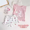 Novo Conjunto de Casa Fino de Verão para Meninas, Conjunto de Duas Peças com Camisa de Manga Curta, Pijama Infantil, Roupa para Ar Condicionado, Moderno