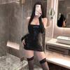 Ropa Atrevida y Sexy, Mono de Charol, Puro Deseo para Mujeres Jóvenes, No Necesita Quitarse, Tentador Ajustado Atractivo Uniforme, Atuendo Sexy sin Tirantes