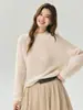 Estilo coreano minimalista~Suéter de punto 75% cachemira + 25% seda de morera para mujer, suave y elegante, top versátil con patrón de gofres