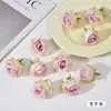 Cabeças de Flores Artificiais Pequenas de Rosa Cruzadas DIY Botões de Flores Realistas Materiais de Flores Falsas Decoração de Casamento Adereços de Fotografia