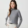 Baicai Rong 2026 Otoño/Invierno Nuevo Tejido de Cachemir Base Cálido Holgado Manga Larga Cuello Semi Alto Longitud Media Ropa Interior
