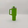 Taza térmica de acero inoxidable 304 transfronteriza 40 oz gran capacidad para coche exterior con pajita y asa taza de agua de color sólido