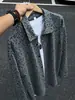 Camisa retro americana con patrón de espinas para hombre, camisa elegante de manga larga cleanfit de alta gama para otoño, chaqueta casual para pareja