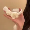 Gola Choker de Flor de Lã Branca de Pelúcia para Outono e Inverno, Colar com Tira para Pescoço com Atmosfera Pura e Lustrosa para Mulheres