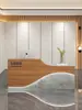 Mostrador de bar, escritorio de recepción moderno pintado, mostrador de tienda, mostrador de bar, mostrador de caja de salón de belleza, escritorio de recepción para pequeñas empresas