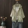 Cardigan com Capuz Estampado de Bolinhas Outono 2025 Feminino Manga Média Jaqueta Fina Atacado