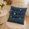Cojín cuadrado de poliéster-algodón para todas las estaciones, almohadilla gruesa para silla de oficina, almohadilla para silla de dormitorio, resistente al desgaste, cálido, con correas, almohadilla para silla de comedor