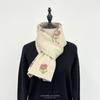 Cachecol de flor pequena fresca estilo japonês para mulheres outono e inverno Novo estilo coreano doce fofo que combina com tudo cachecol de tricô quente para estudantes