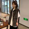 Chaleco de mezclilla retro lavado estilo BF ropa de trabajo mezclilla cintura exterior estilo japonés pareja sin mangas suelto versátil ropa exterior para mujer