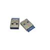 Cabeça Macho para Arame de Solda Dupla Face AM3.0 Corpo Curto Integrado Cola Azul Conector de Estanho Plug USB3.0A