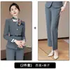 Conjunto de traje gris de otoño e invierno, atuendo profesional, ropa formal para hombres y mujeres, moda de alta gama, uniforme de trabajo para recepcionista de hotel