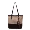 2025 Novo Estilo Popular de Inverno Splicing Bolsa Tote de Grande Capacidade Feminina de Alta Qualidade Fosca Moda Bolsa de Ombro