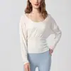 Estilo Perezoso Ropa de Yoga Manga Larga Otoño Fina Pilates Blusa Deportiva Top Camiseta Ropa Exterior Holgada Ropa de Fitness