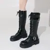 2026 Novas Botas de Cavaleiro de Cano Alto Vintage para Mulheres, Botas Western da Moda, Amarradas, Acima do Joelho, Longas, Tendência