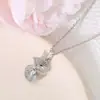 Luochen Transfronterizo Más Vendido Colgante de Collar con Forma de Abanico y Hoja de Ginkgo Incrustada con Circonita Moda Tendencia de Personalidad Cadena de Clavícula de Nicho