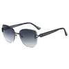 Gafas de sol para miopía S33477 sin montura estilo ojo de gato para hombre y mujer, Lujo ligero, Exquisitas, Favorecedoras del rostro, Gafas de sol anti-UV