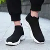 Zapatos Calcetín Elásticos Talla Grande Transfronterizos de Caña Alta Malla Flyknit Zapatos Perezosos de Moda Slip-On Casuales Deportivos para Correr para Hombre