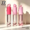 Jinzhe Pedido Tubo Redondo Corazón/Fresa/Tapa Cilíndrica Fondo en Forma de Labio Tubo de Brillo de Labios Encadenable Empaque de Plástico