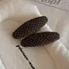 Diadema de Tela de Lunares Estilo Coreano para el Cabello, Cuerda para Moño, Pinza BB Versátil para Flecos Laterales, Pinzas Ovaladas para el Cabello Suelto