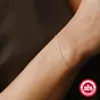 Pulsera Clásica de Plata de Ley S925 para Mujer Moda Europea y Americana Versátil Estilo ins Cadena Lateral Pulsera Diaria Ajustable para Mujer
