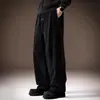 Pantalones casuales para hombre de pana gruesa estilo americano de alta gama, pierna recta holgada, pierna ancha, estilo papá para otoño