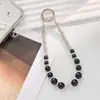 Corrente de celular com pingente de bola de diamante de prata de alta costura, personalidade, camada dupla, acessórios de corrente para pingente de bolsa, universal