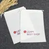 Sacolas Não Tecidas Personalizadas de Fábrica com Cordão para Sapatos e Roupas, Sacolas de Embalagem para Armazenamento à Prova de Poeira, Sacolas com Cordão com Impressão de Logo Disponível