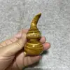 Yiming Xianyuan Cabana de Bambu Dourado com Padrão de Ondas Completo Bambu Dourado Madeira Maciça Fortuna e Prosperidade Cabana Ornamento de Mão Decoração Pendurada