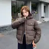Chaqueta de Algodón con Forro de Terciopelo Negro con Capucha para Mujer, Abrigo Grueso y Cálido, Diseño Holgado, Acolchada de Algodón, Invierno 2026, Ropa Nueva de Algodón