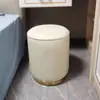 Taburete Redondo Simple, Taburete Pequeño de Cuero, Sofá de Sala de Estar, Taburete Bajo, Taburete de Cuero, Taburete para Té, Vestidor de Maquillaje, Taburete para Cambiar Zapatos, Otros Adultos