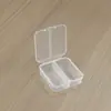Caja cuadrada de plástico, caja cuadrada pequeña, caja de almacenamiento compartimentada para piezas de ferretería, joyería, equipo de pesca, caja de embalaje transparente