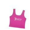Camisola Sexy Francesa de Primavera INS Chicas Hot Letra Pedrería Corta Ajustada Exterior sin Mangas Top Ropa de Mujer