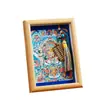 25 Años Nuevo Marco de Fotos Thangka Impreso de Alta Definición Mesa Hecho a Mano Núcleo de Pintura Dorada y Plateada Adornos del Dios de la Riqueza y Bodhisattva