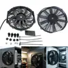 Con Accesorios 10 pulgadas / 12 pulgadas / 14 pulgadas Ventilador de Refrigeración para Aire Acondicionado de Coche Ventilador de Alta Velocidad Ventilador Universal Ultra Delgado para Coche