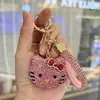 Colgante de Gato Kt con Diamantes Completos de Moda Llavero Creativo con Pedrería Colgante para Bolso de Pareja Accesorio para Llavero de Coche
