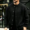 Cross2026 Otoño Invierno Nuevo Suéter de Punto Trenzado de Cuello Redondo para Hombre Ropa de Punto Moda Juvenil Chaqueta Cardigan Casual para Hombre