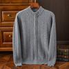 Nuevo abrigo cárdigan grueso con cremallera de otoño e invierno transfronterizo para hombre de punto de lana pura suéter de cachemira de negocios al por mayor