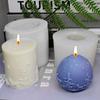 Molde de Silicone para Vela Aromática Cilíndrica de Natal Sabonete Artesanal DIY Enfeites de Gesso Molde de Vela Bola de Natal
