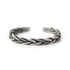 Pulsera abierta vintage desgastada para hombre, moderna pulsera tejida con giro, accesorios de personalidad de alta gama a la moda para mujer, joyería