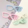 Pinza para el Cabello con Forma de Pico de Pato para Gafas Metálicas, Pinza de Color Macarrón Divertida y Original, Base de Pinza para Flequillo con Diseño Hueco