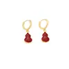 Aretes de Calabaza de Nácar Rojo Doble Cara, Lujo Ligero, Gama Alta, Versátiles, Elegantes, Personalizados, Modernos, Exquisitos Aretes para Mujer