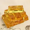 Venta al por mayor de fábrica barra de oro de topacio adornos de bendición BRICS personalidad oficina fortuna sala de estar decoración del hogar regalo