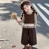 Conjunto de Ropa de Otoño para Niñas 2025 Nuevo Estilo Moda Infantil Elegante Estilo Coreano Conjunto Ropa Niña Pequeña Moda Otoño Conjunto de Tres Piezas