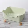 Caja de Arena Calefactable Pequeña para Gatos Cuadrada a Prueba de Salpicaduras Lado Alto Que Lanza Arena Pala para Arena de Gato Entrega Inodoro para Gatos